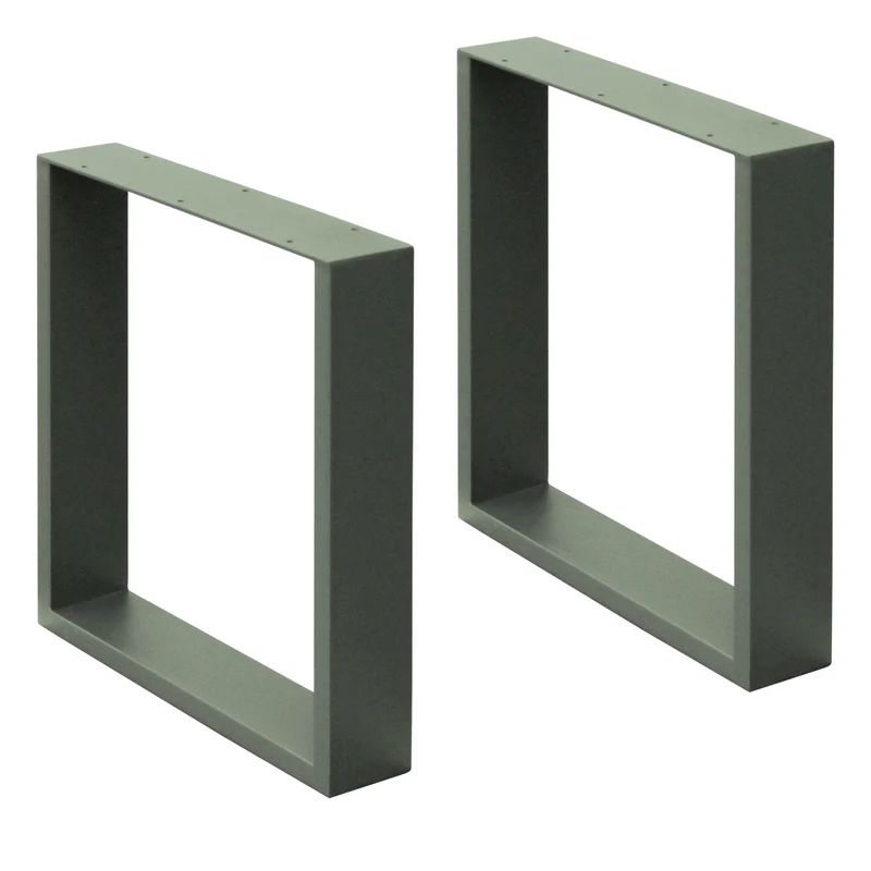 Tischbeine Tischgestell 2er Set U-Design 40 x 43 cm Steingrau aus Stahl ML-Design