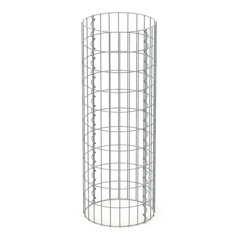 Gabione Säule rund Ø 35x100 cm Maschenweite 5x10 cm aus verzinktem Stahldraht