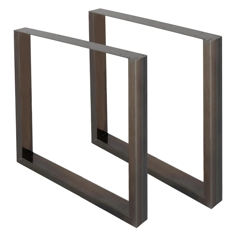 B-Ware Tischbeine Tischgestell 2er Set U-Design 80x72 cm Schwarz aus Stahl