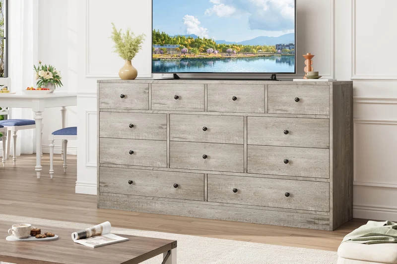 Garvee Leuchte, 155 cm, für Wohnzimmer und Esszimmer, Helles Antikholz