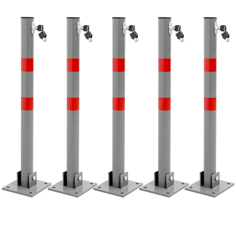 5er Set Klappbare Parkpfosten 71 cm Anthrazit aus Stahl