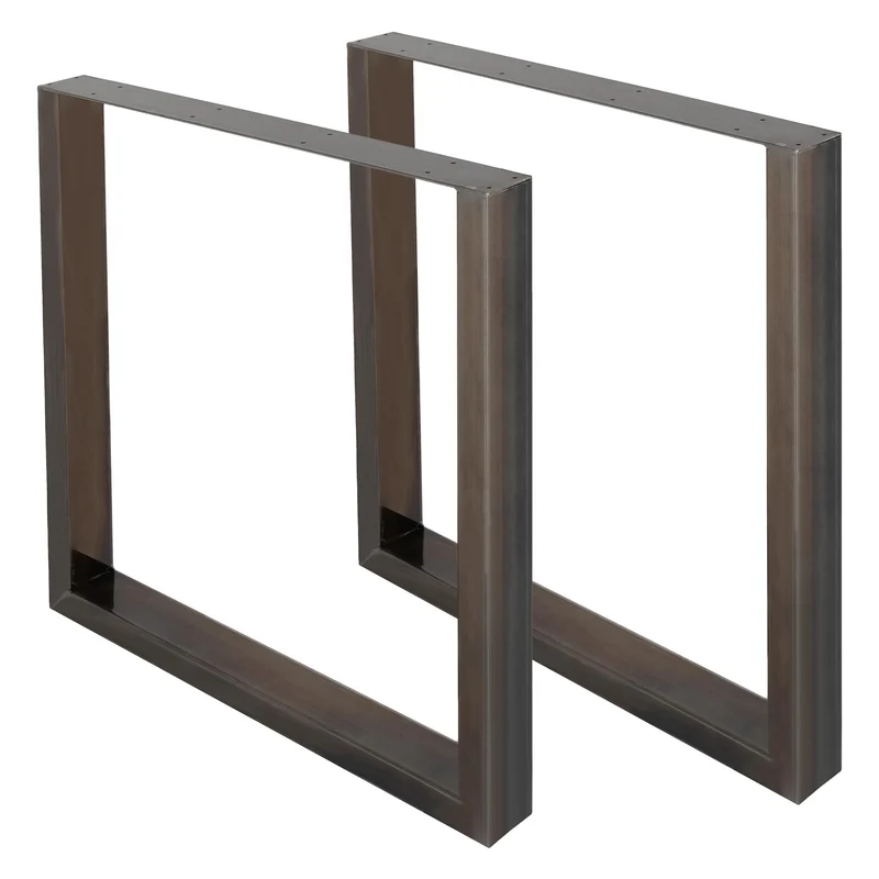 B-Ware Tischbeine Tischgestell 2er Set U-Design 60x72 cm Schwarz aus Stahl