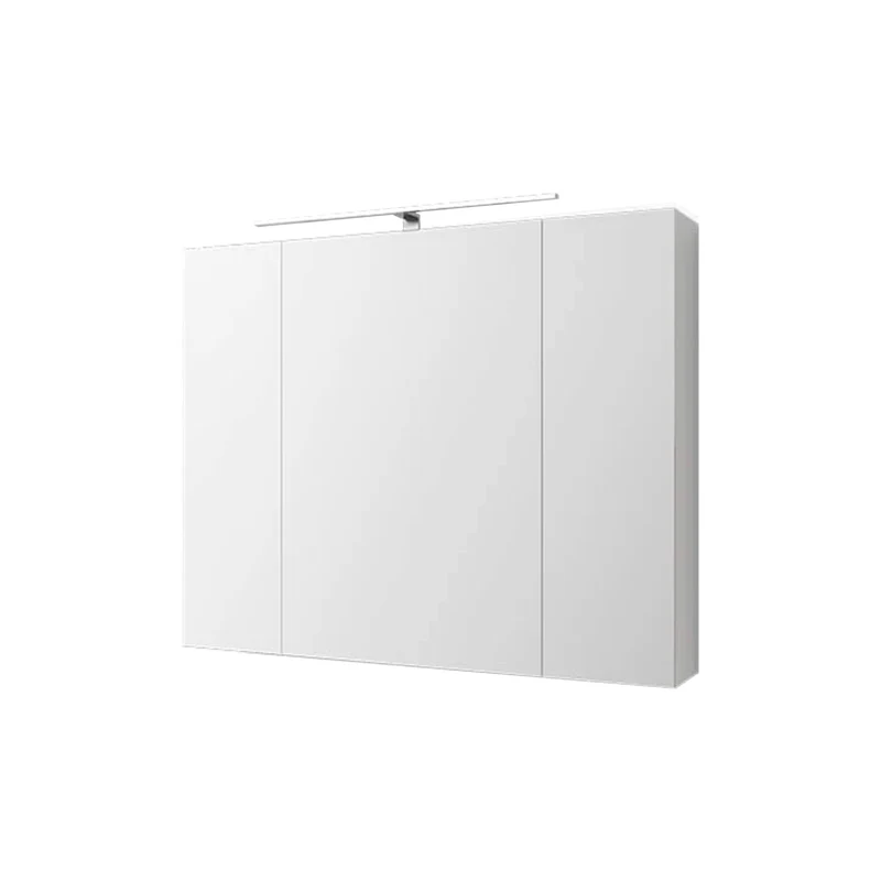 B-Ware Spiegelschrank 3-Türig mit LED-Beleuchtung 90,4x72x15 cm Weiß ML-Design