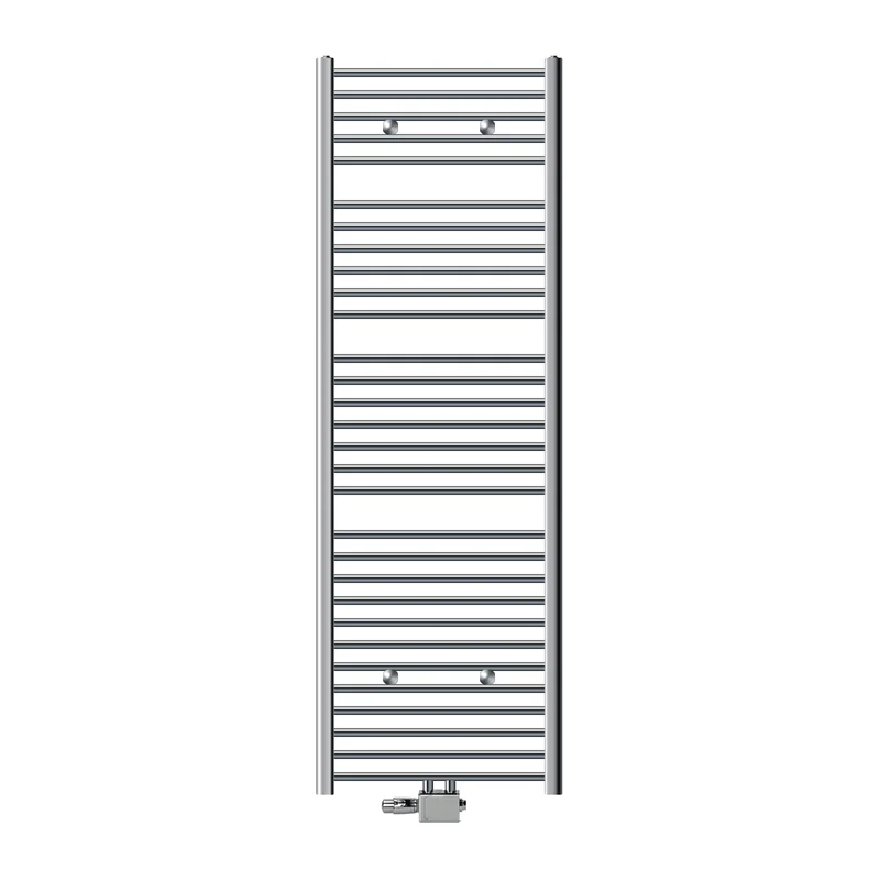 Badheizkörper Sahara 600x1800 mm Chrome gebogen mit Mittelanschluss und Universale Anschlussgarnitur