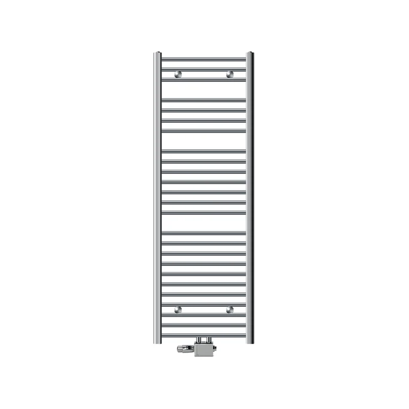 Badheizkörper Sahara 500x1500 mm Chrom gebogen mit Universal Thermostatventil LuxeBath