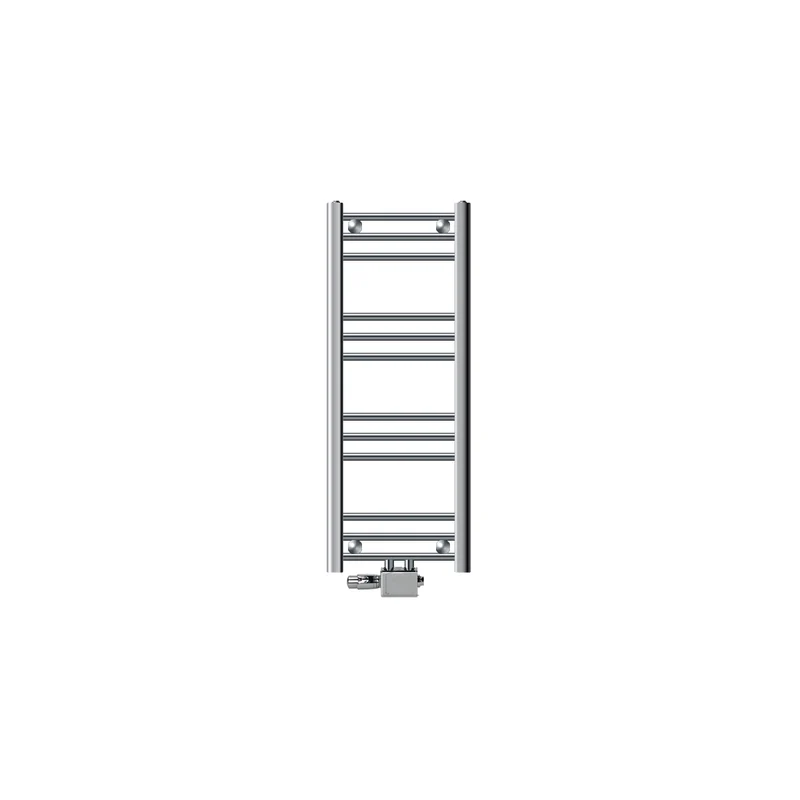 Badheizkörper Mittelanschluss 300x800 mm Chrome gerade mit Universale Anschlussgarnitur LuxeBath