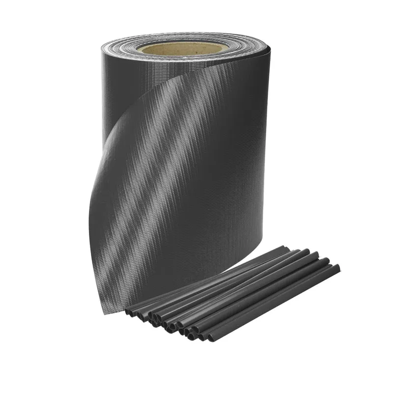 PVC Sichtschutzstreifen Rolle 65 m anthrazit mit 30 Befestigungsclips