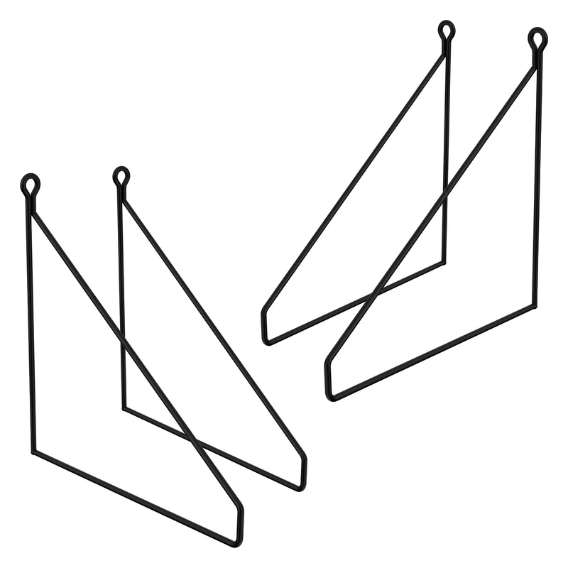 2er Set Wandkonsole Regalhalterung 2x 250 x 250 mm Schwarz aus Stahl ML-Design