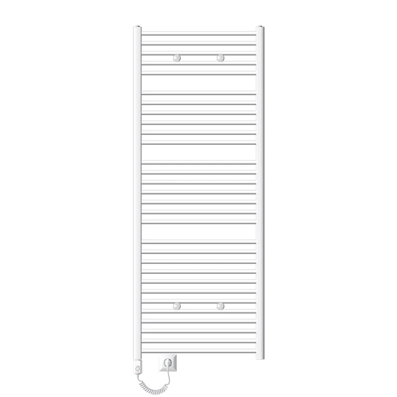 Elektrischer Badheizkörper mit Heizstab 1200W 750x1800 mm Weiß gerade mit Seitenanschluss LuxeBath