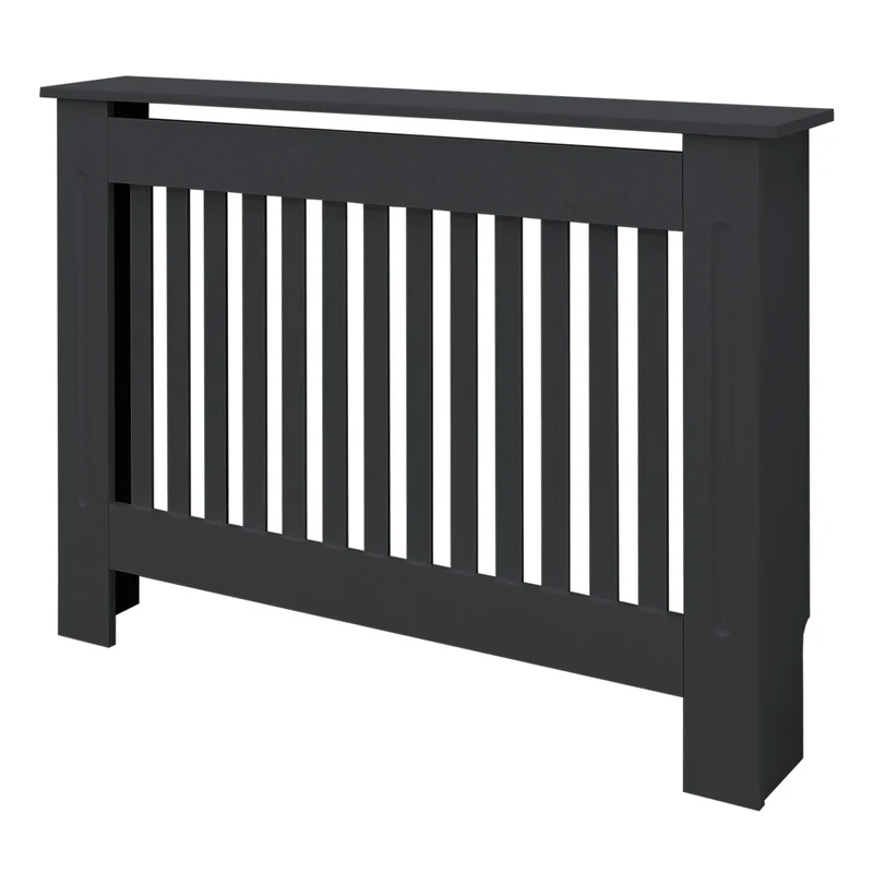 B-Ware Heizkörperverkleidung 112x19x82 cm Landhaus Anthrazit aus MDF ML-Design