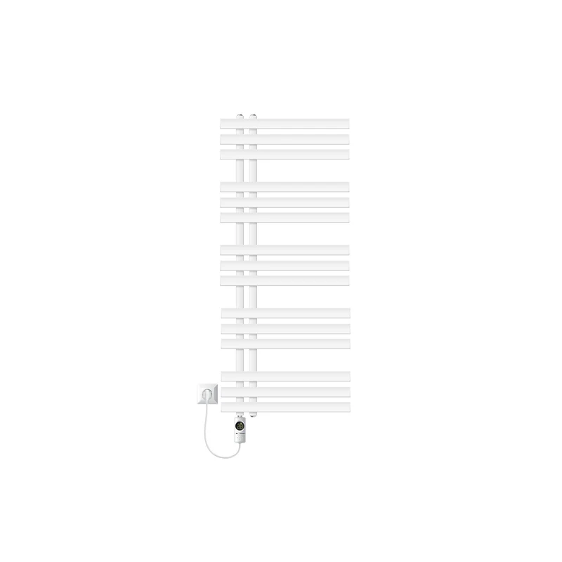 Badheizkörper Mittelanschluss 500x1200 mm Weiß mit Heizstab 900W LuxeBath