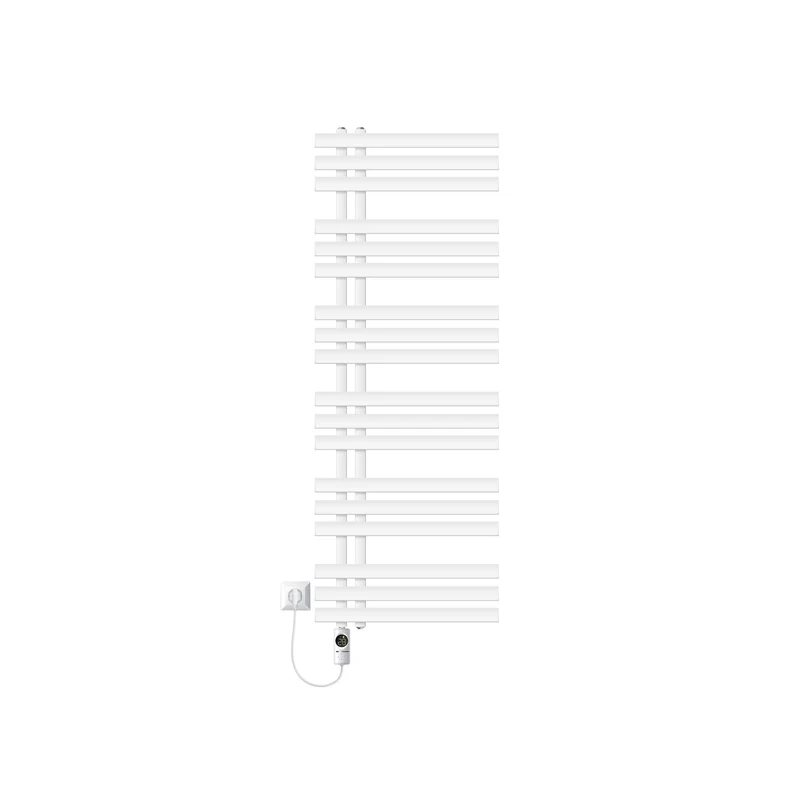Badheizkörper Mittelanschluss 500x1400 mm Weiß mit Heizstab 1200W LuxeBath