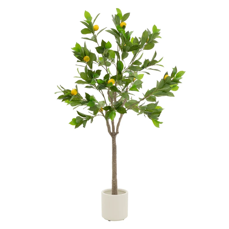 Künstlicher Zitronenbaum 160 cm Kunstpflanze im Topf mit Früchten ML-Design