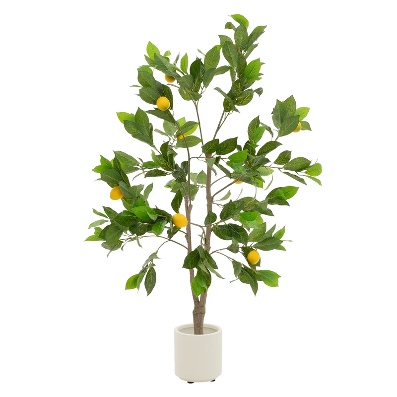 Künstlicher Zitronenbaum 130 cm Kunstpflanze im Topf mit Früchten ML-Design