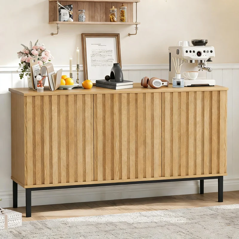 Garvee Sideboard, 120 cm, für Wohnzimmer und Esszimmer, Naturholz