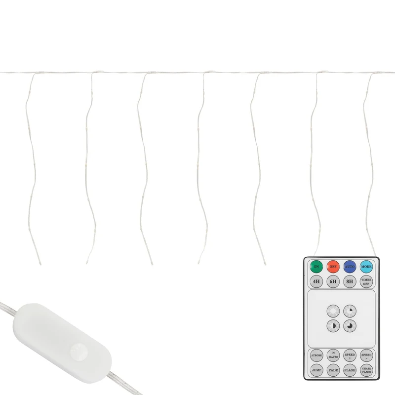 LED Lichtervorhang 6 m mit 240 LEDs Warmweiß IP44 Timer