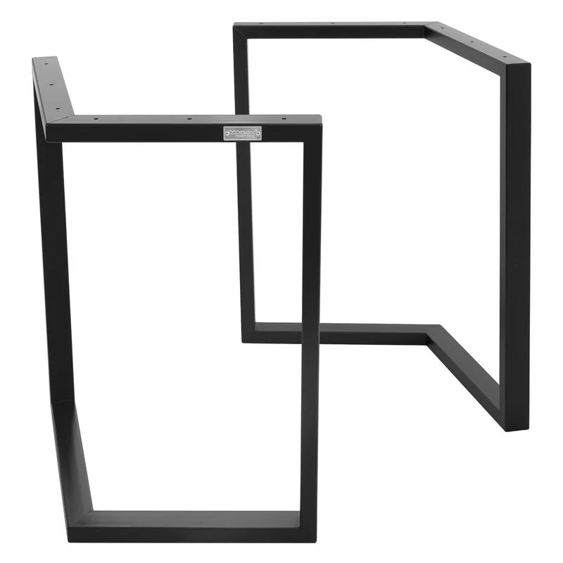 2er Set Tischkufen Bankkufen ARROW B44xH72 cm V-Form Metall Schwarz ML-Design