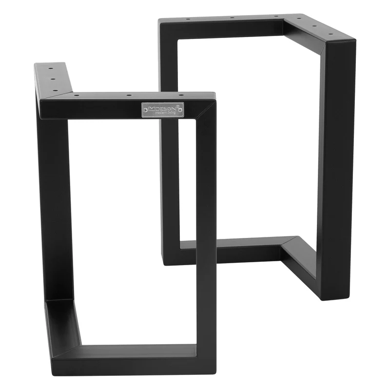 2er Set Tischkufen Bankkufen ARROW B25xH43 cm V-Form Metall Schwarz ML-Design