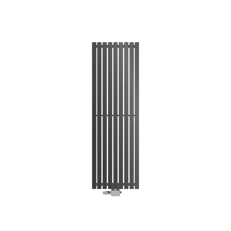 Badheizkörper Stella 480x1400 mm anthrazit mit Universale Anschlussgarnitur