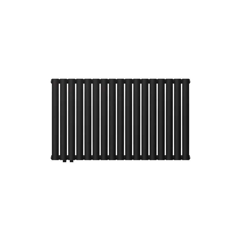Badheizkörper Einlgagig Horizontal 600x1020 mm Schwarz matt mit Seitenanschluss LuxeBath