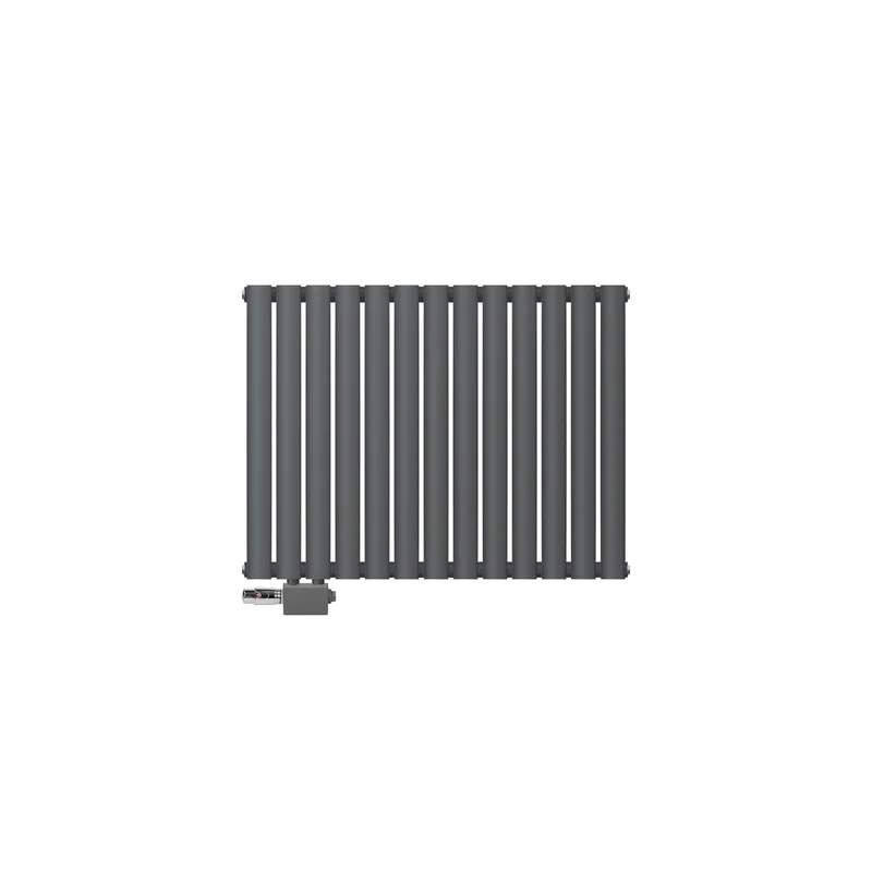 Paneelheizkörper Einlagig 600x780 mm Anthrazit inkl. Universale Anschlussgarnitur ML-Design