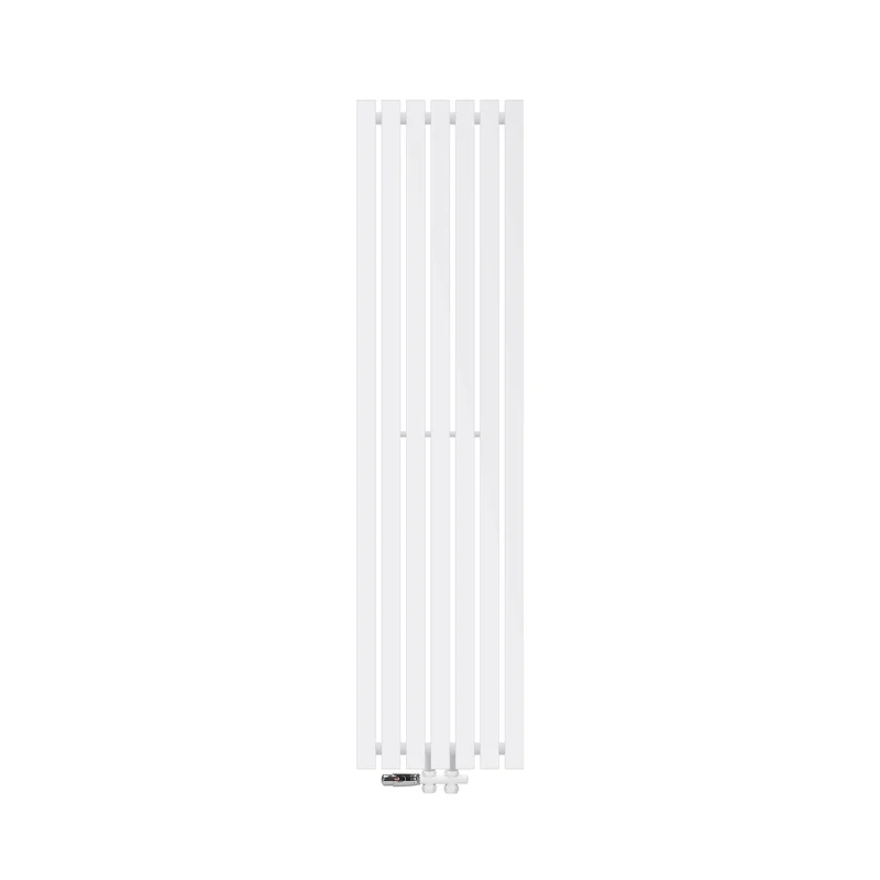 Badheizkörper Stella 370x1400 mm Weiß mit Boden Anschlussgarnitur
