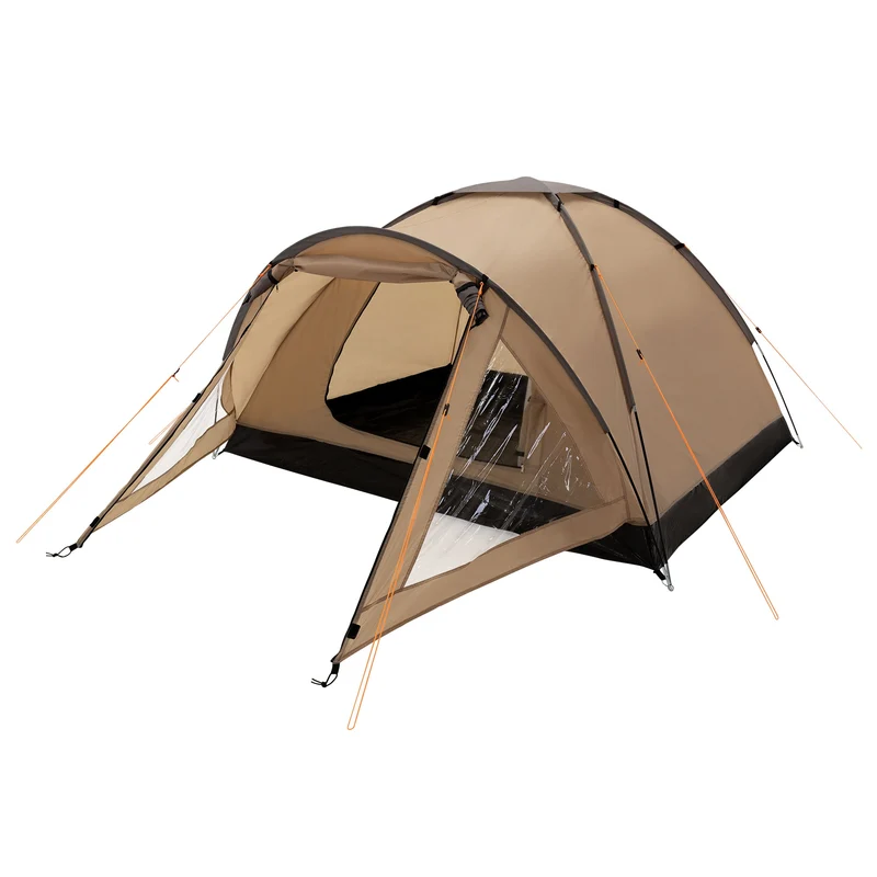 Camping Zelt für 2-3 Personen 210x180x120 cm Beige-Grau Kuppelzelt Iglu-Zelt mit verschließbarem Vorraum