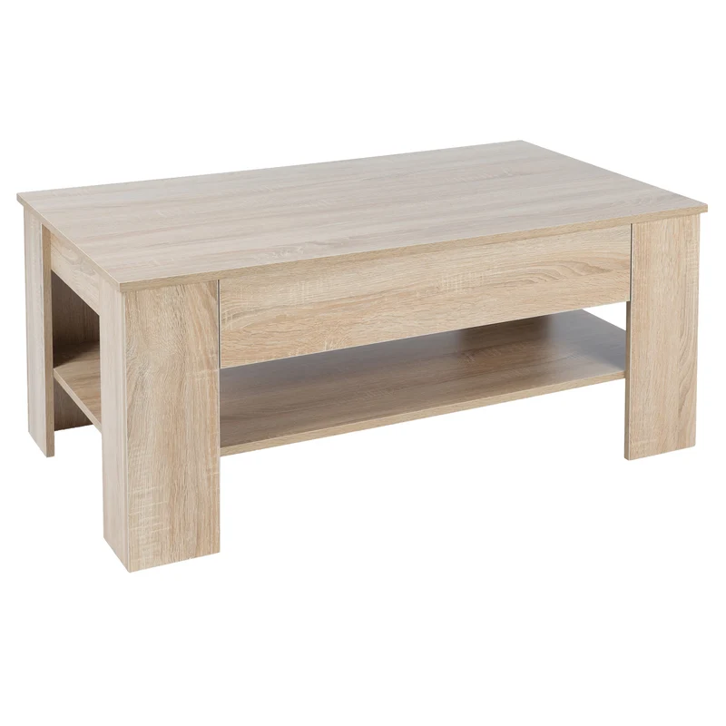 B-Ware Couchtisch mit Schublade und Ablage 110x65x48 cm Sonoma-Eiche ML-Design