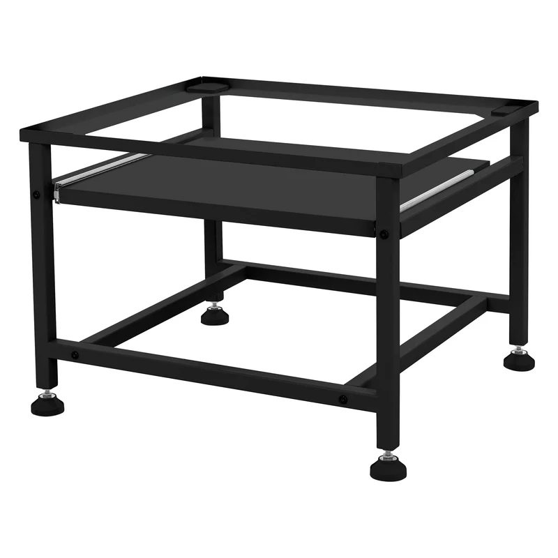 Waschmaschinen Untergestell Unterschrank 62,5x50,1x40,5 cm mit ausziehbarer Ablage in Schwarz ML-Design