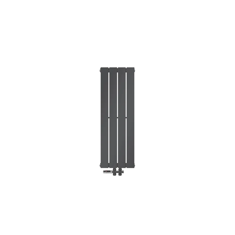 Badheizkörper Einlagig Mittelanschluss 900x300 mm Anthrazit mit Boden Anschlussgarnitur LuxeBath