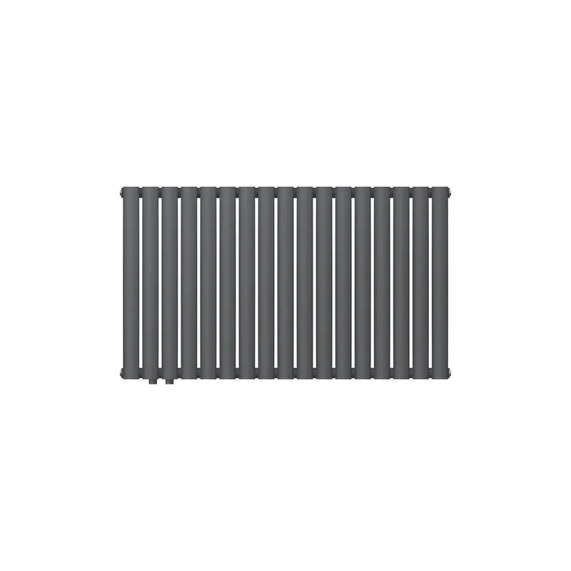 Paneelheizkörper horizontal Doppellgagig mit ovalen Röhren 600x1020 mm Anthrazit mit Seitenanschluss LuxeBath