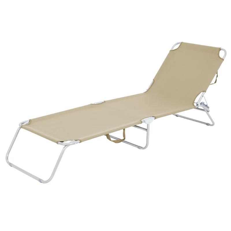 Sonnenliege Creme, 200x56 cm, mit Rahmen aus Aluminium