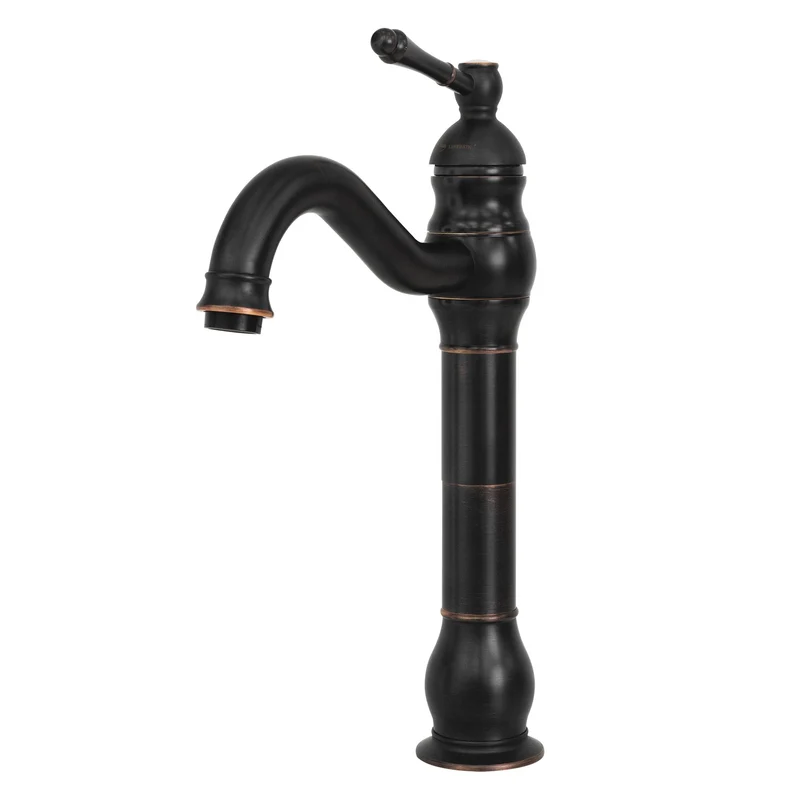 Waschtischarmatur fürs Badezimmer 215x62x335 mm Bronze/Schwarz aus Messing von LuxeBath