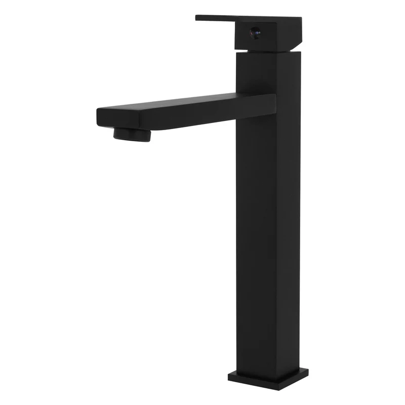 Waschtischarmatur fürs Badezimmer 195x45x270 mm Schwarz matt aus Messing von LuxeBath