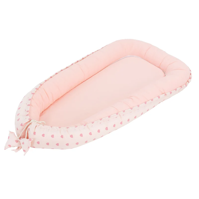 Babynest wendbarer Bezug 90x50 cm Rosa aus Baumwolle Joyz