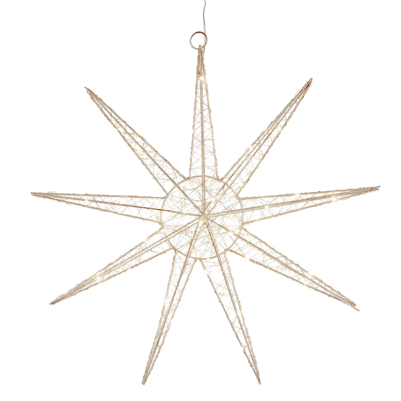 LED Weihnachtsstern 50 cm Gold aus Metall mit warmweißen LEDs