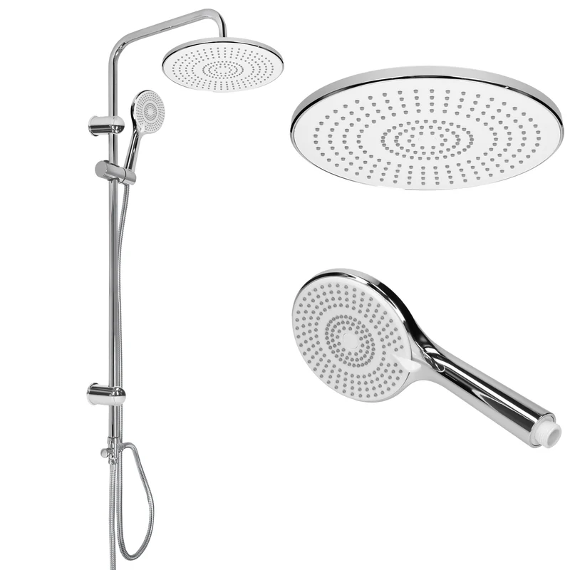 Duschsystem Silber aus Edelstahl rund