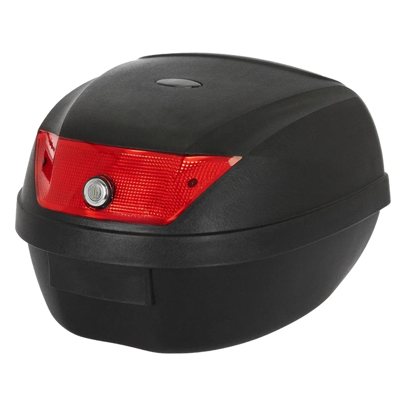 Motorradkoffer Schwarz mit Rote Reflektor 36L für 1 Helm