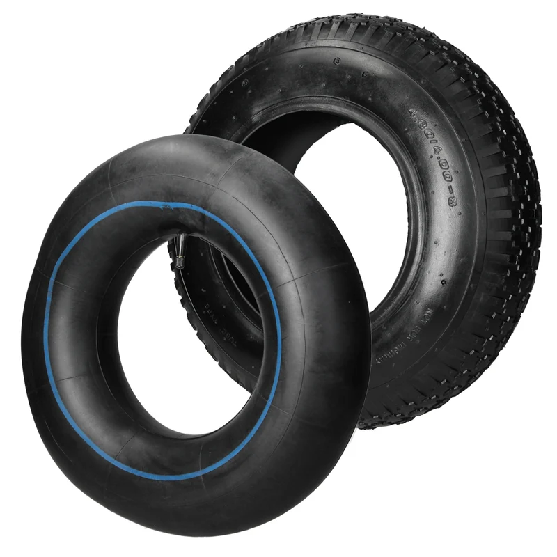 Schubkarrenrad - Mantel und Schlauch 4.80/4.00-8 400 mm aus Gummi / Kautschuk 4 BAR bis 120 kg