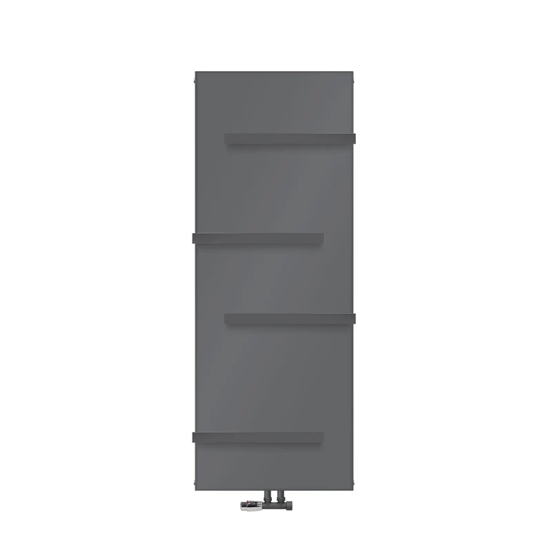 Badheizkörper 1600x604 mm Anthrazit mit Wand Anschlussgarnitur inkl. 4x Handuchhalter ML-Design