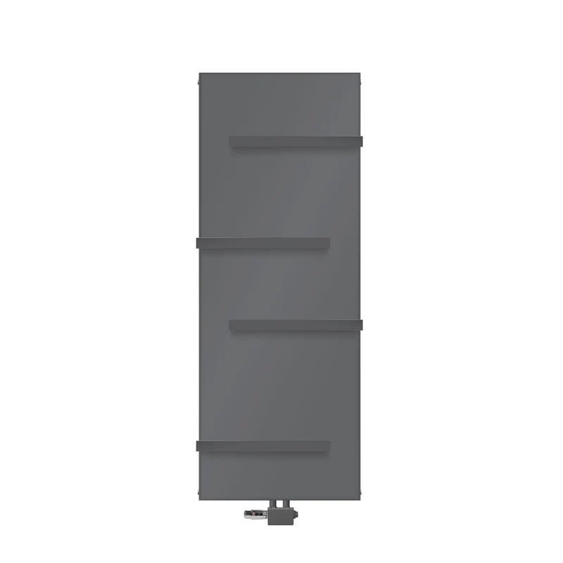 Badheizkörper 1600x604 mm Anthrazit mit Universale Anschlussgarnitur inkl. 4x Handuchhalter ML-Design