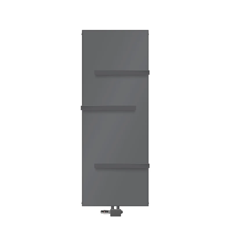 Badheizkörper 1600x604 mm Anthrazit mit Universale Anschlussgarnitur inkl. 3x Handuchhalter ML-Design