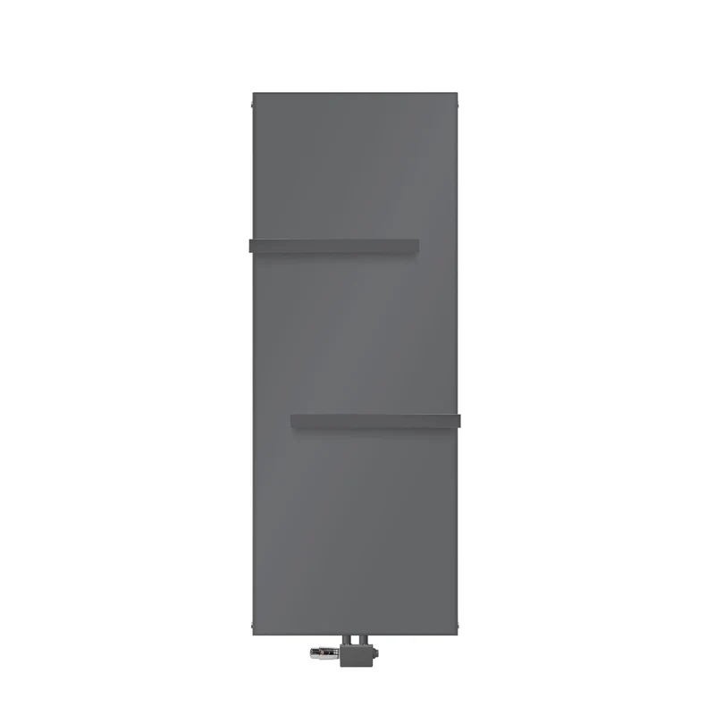Badheizkörper 1600x604 mm Anthrazit mit Universale Anschlussgarnitur inkl. 2x Handuchhalter ML-Design