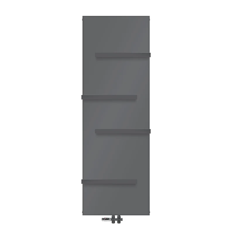 Badheizkörper 1800x604 mm Anthrazit mit Boden Anschlussgarnitur inkl. 4x Handuchhalter ML-Design