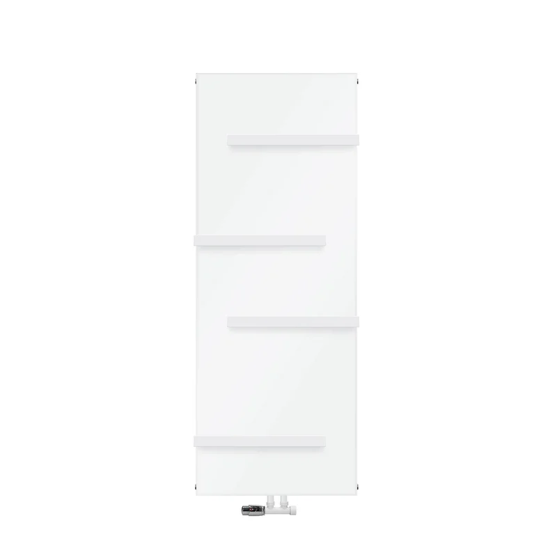 Badheizkörper 1600x604 mm Weiß mit Wand Anschlussgarnitur inkl. 4x Handuchhalter ML-Design