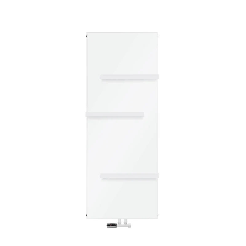 Badheizkörper 1600x604 mm Weiß mit Wand Anschlussgarnitur inkl. 3x Handuchhalter ML-Design