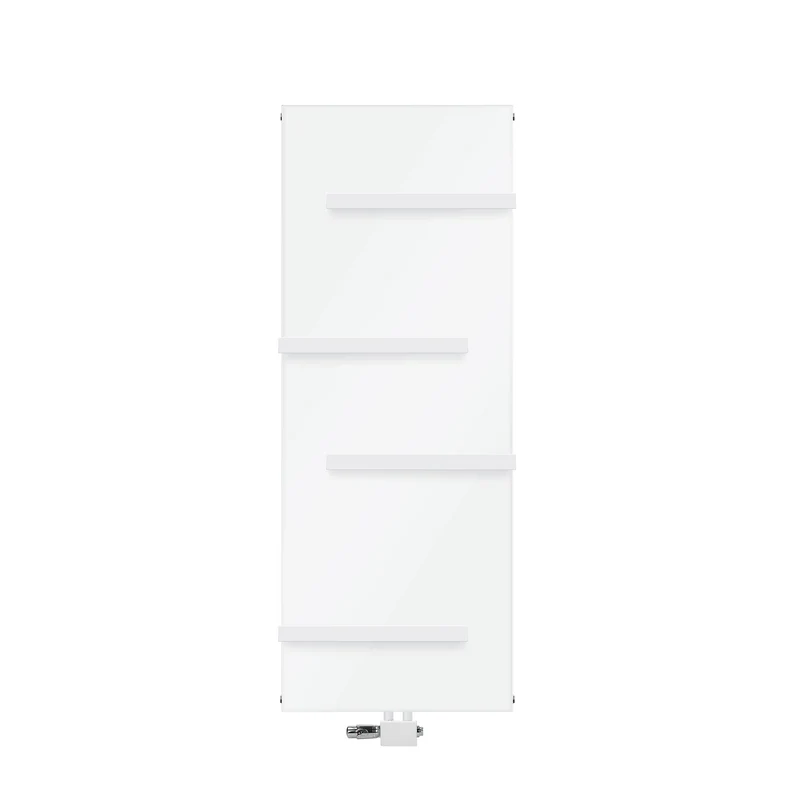 Badheizkörper 604x1600 mm Weiß mit Universale Anschlussgarnitur inkl. 4x Handuchhalter ML-Design