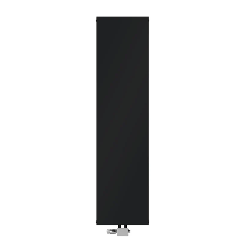 Badheizkörper Einlagig 1800x452 mm Schwarz matt mit Mittelanschluss und Universale Anschlussgarnitur LuxeBath