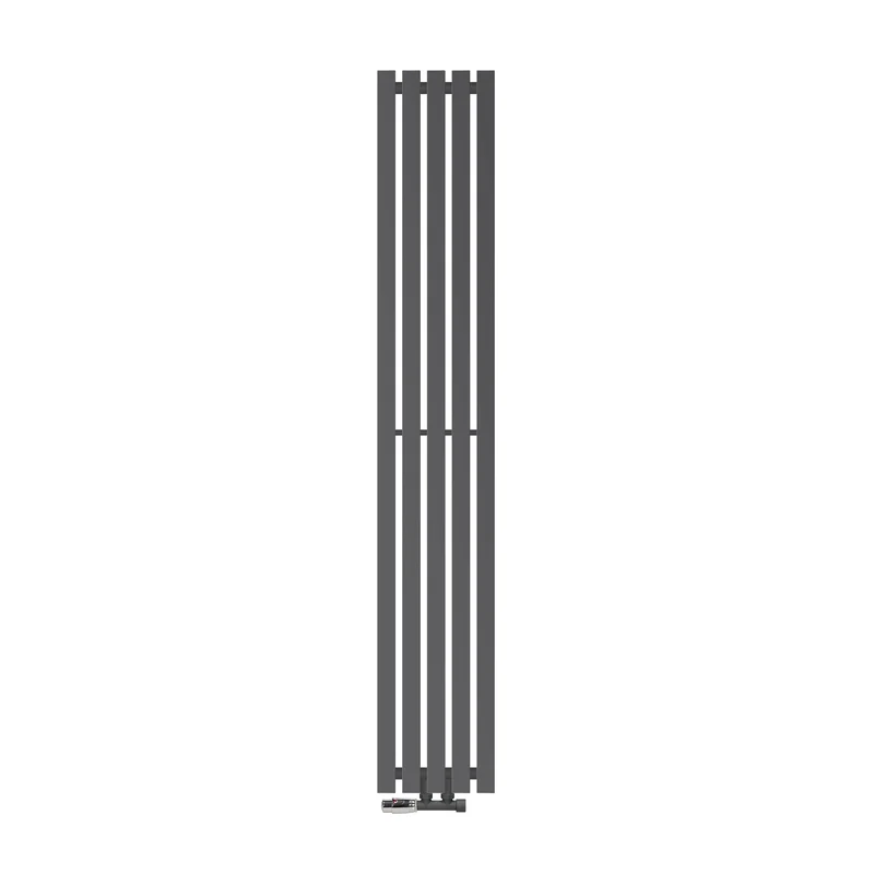 Vertikal Paneelheizkörper Stella 260x1600 mm Anthrazit mit Wand Anschlussgarnitur