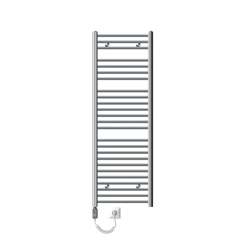 Badheizkörper Elektrisch mit Heizstab 900W 500x1500 mm Chrome gebogen mit Seitenanschluss